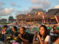 View on a part of the beach restaurants